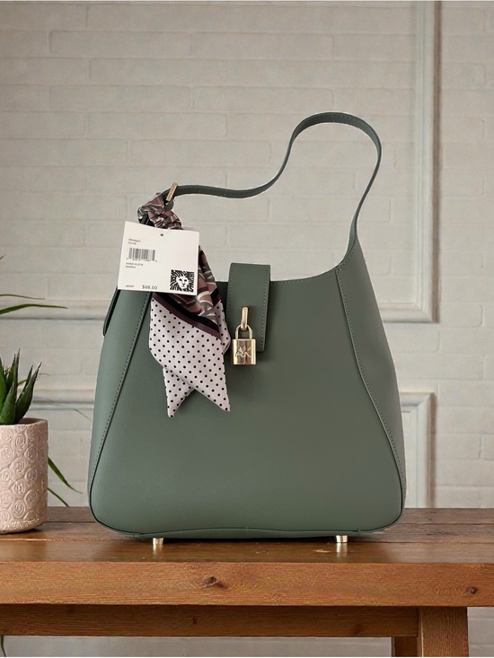 Anne Klein Handbags - Anne Klein Elegant Green Shoulder Tote with Gold Lock and Magnetic Closure.